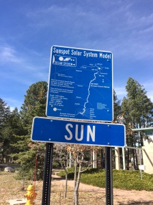 Sign showing NSO solar system model layout